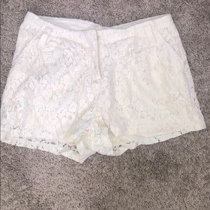 Lace cream colored shorts